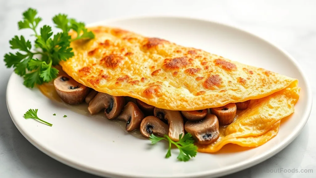 Omelette with Mushrooms and Sulguni