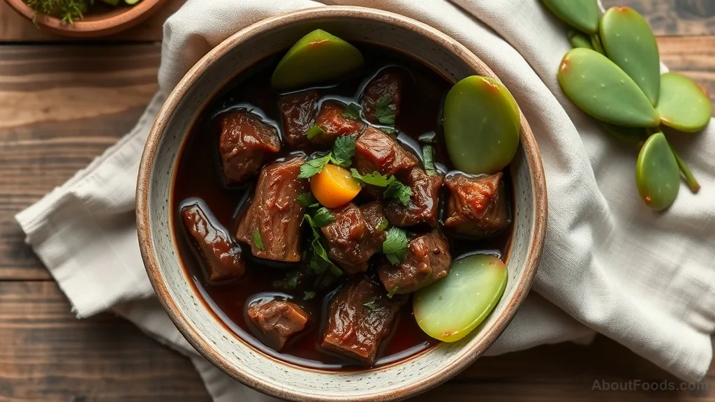 Ostri with Cactus Leaf and Nopal (Georgian-Style Beef Stew)