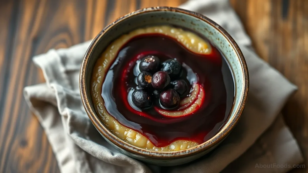 Pelamushi with Huckleberries (Georgian Grape Must Pudding)