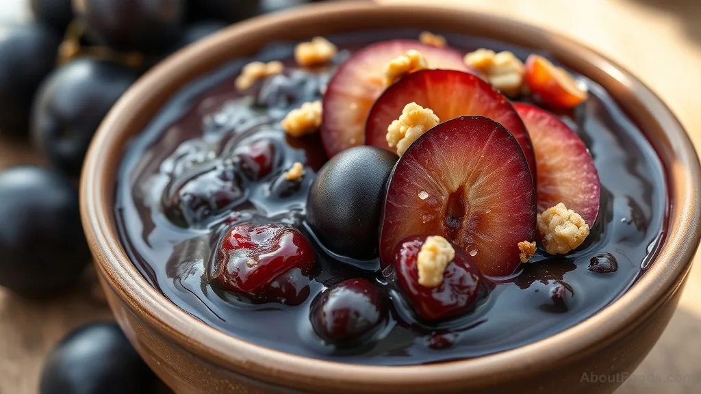 Pelamushi with Plums (Georgian Grape Pudding)