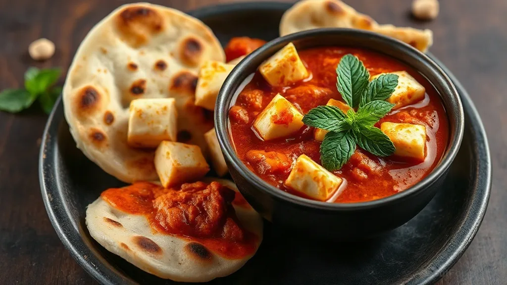Paneer and Naan with Fresh Mint