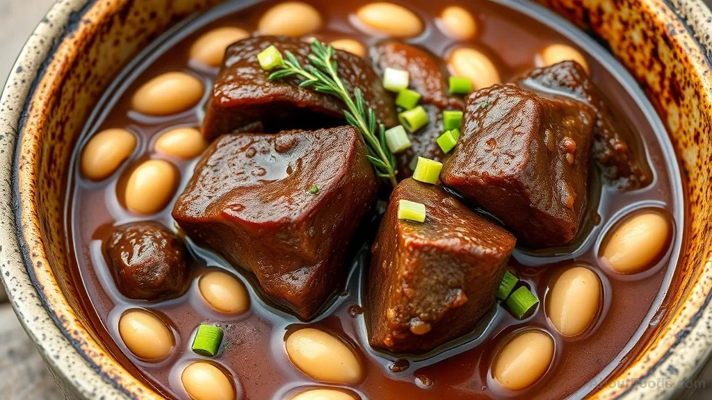 Jamaican Oxtail Braised in Brown Gravy with Butter Beans