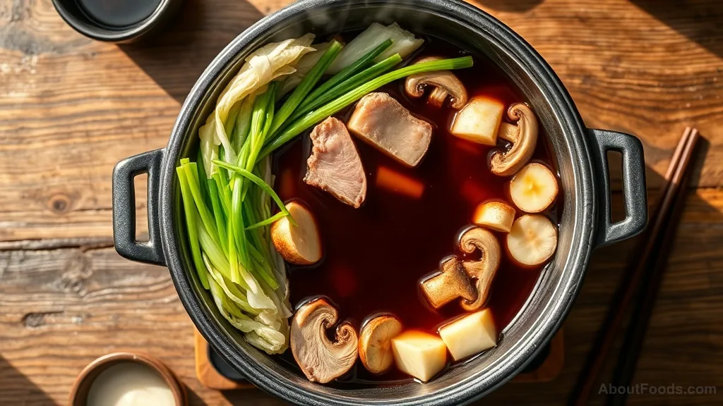 Sukiyaki de Cerdo: Japanese Hot Pot with Pork