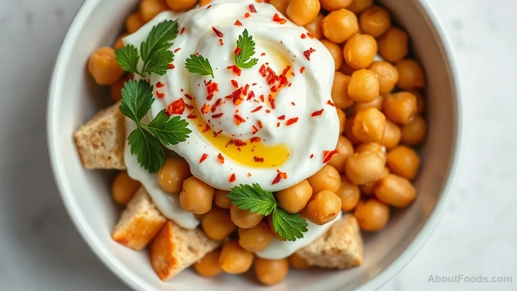 Classic Lebanese Fatteh: Yogurt, Chickpeas, and Crispy Pita