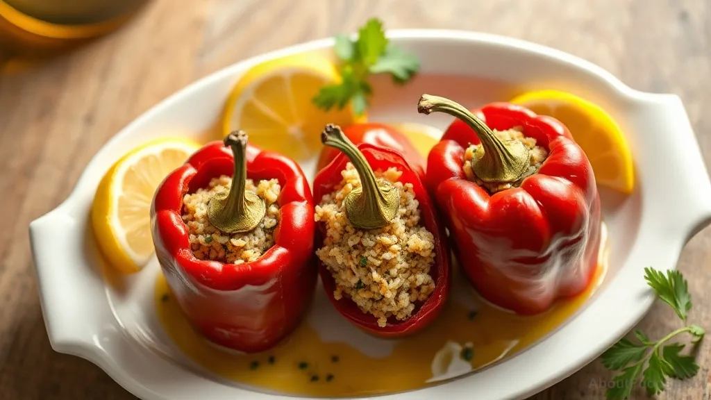 Felfel bil Zeit (Stuffed Peppers in Olive Oil)