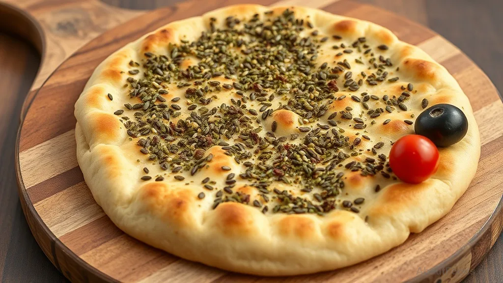 Manakish Zaatar (Flatbread with Thyme & Sesame Mixture)