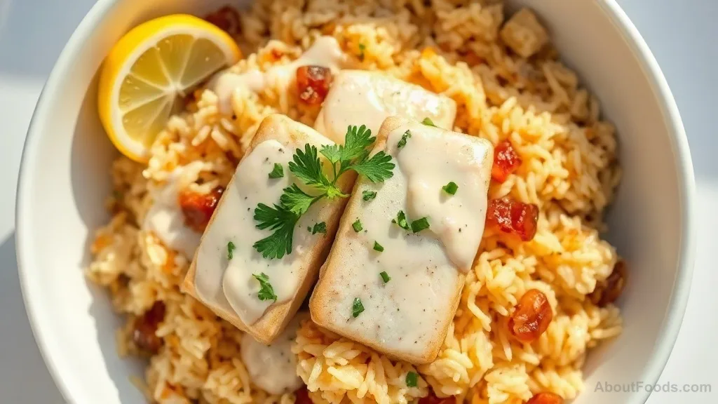 Sayadieh (Lebanese Fish and Rice) with Tahini Sauce