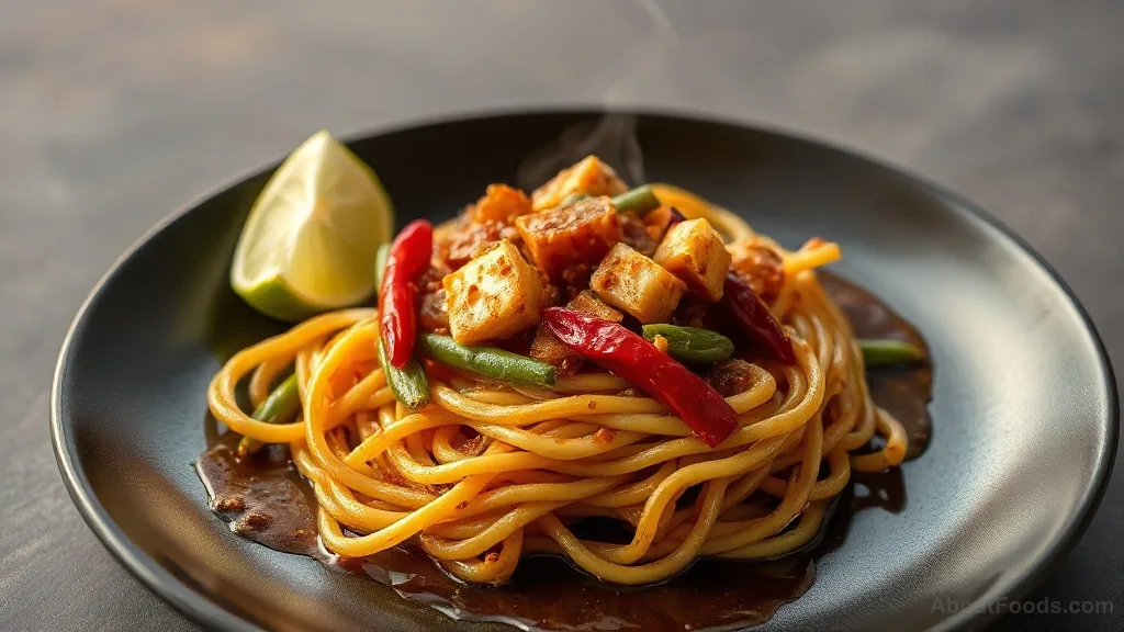 Mee Goreng Mamak (Spicy Malaysian Noodles) Lunch Portion