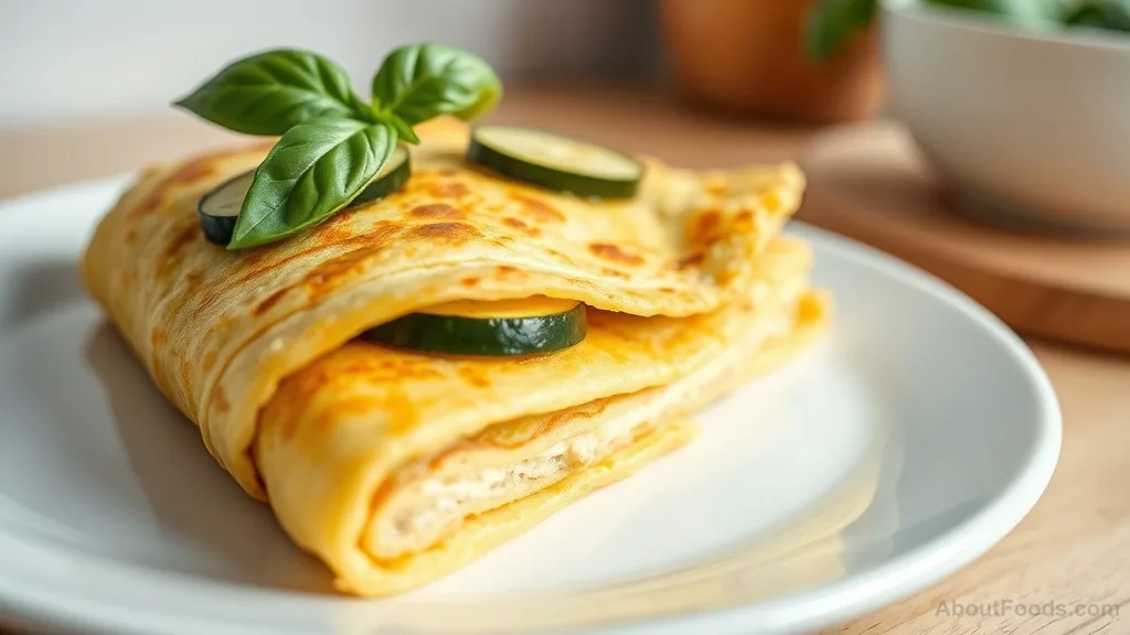 Chickpea Flour Omelette with Zucchini and Fresh Basil