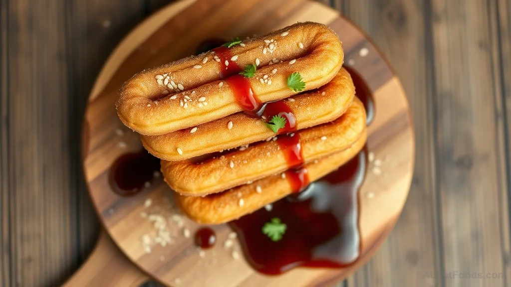 Mexican-Korean Churros with Gochujang Caramel and Sesame Seeds