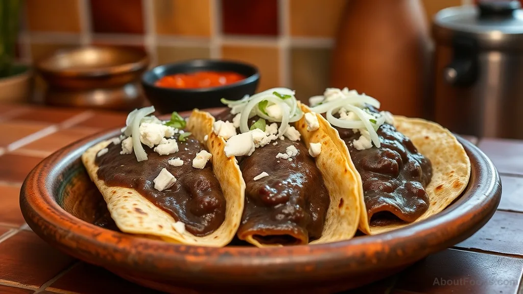 Enfrijoladas (Black Bean Sauce Enchiladas)