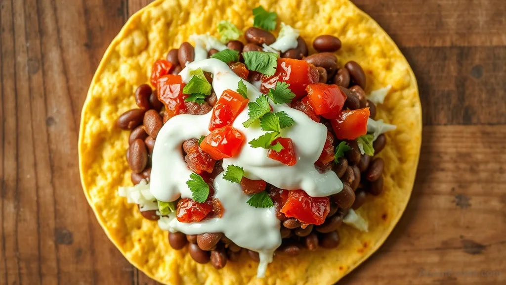 Mexican Tlayuda con Frijoles y Queso
