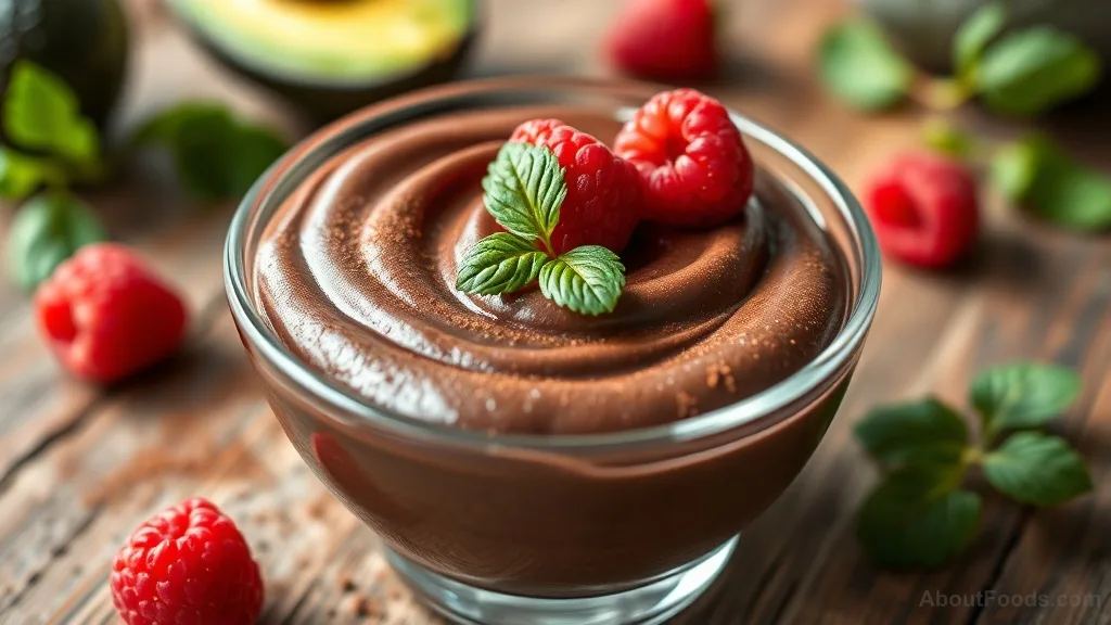 Vegan Chocolate Avocado Mousse with Cocoa and Maple Syrup