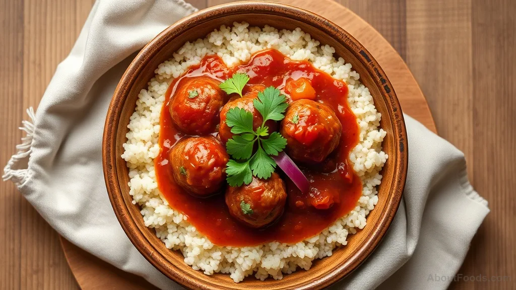 Couscous with Kefta Meatballs (Moroccan Spiced Meatballs with Couscous)