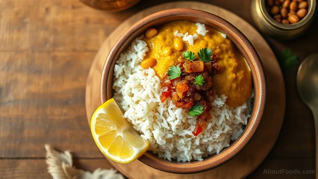 Dal Bhat with Flax and Shallot Achar