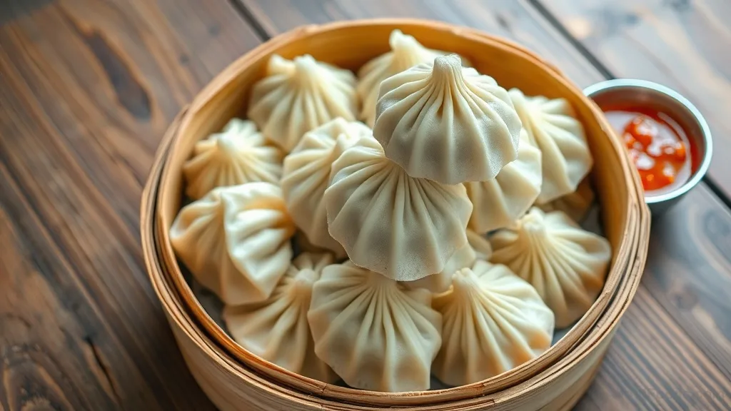 Aloo Tama Momo (Steamed Bamboo Shoot Dumplings)