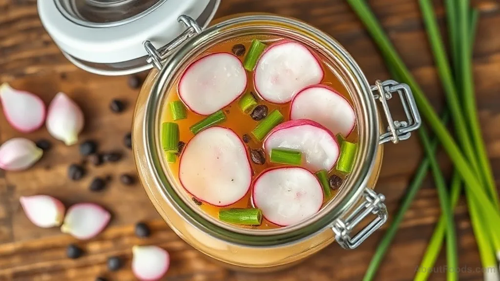 Torshi (Persian Pickled Radish & Chive)