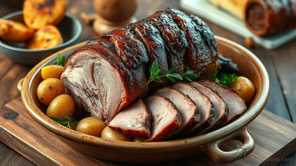 Leitão com Batata Assada
