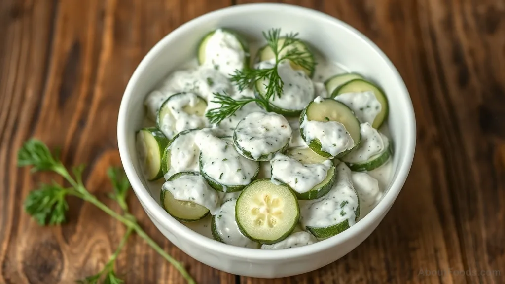 Ogurchny Salad (Cucumber and Sour Cream Salad with Dill)