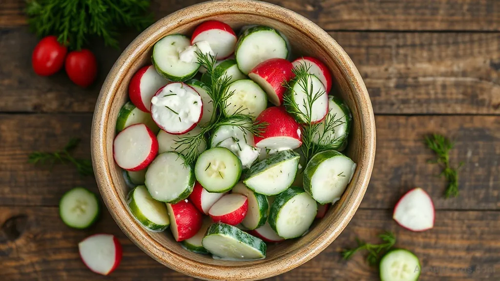 Ogurchny Salad with Radish (Russian Cucumber-Radish Salad)