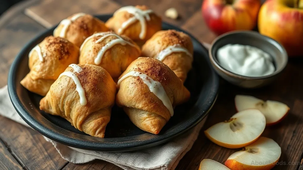 Pirozhki s Yablokami (Russian Apple Piroshki) with Sour Cream Glaze