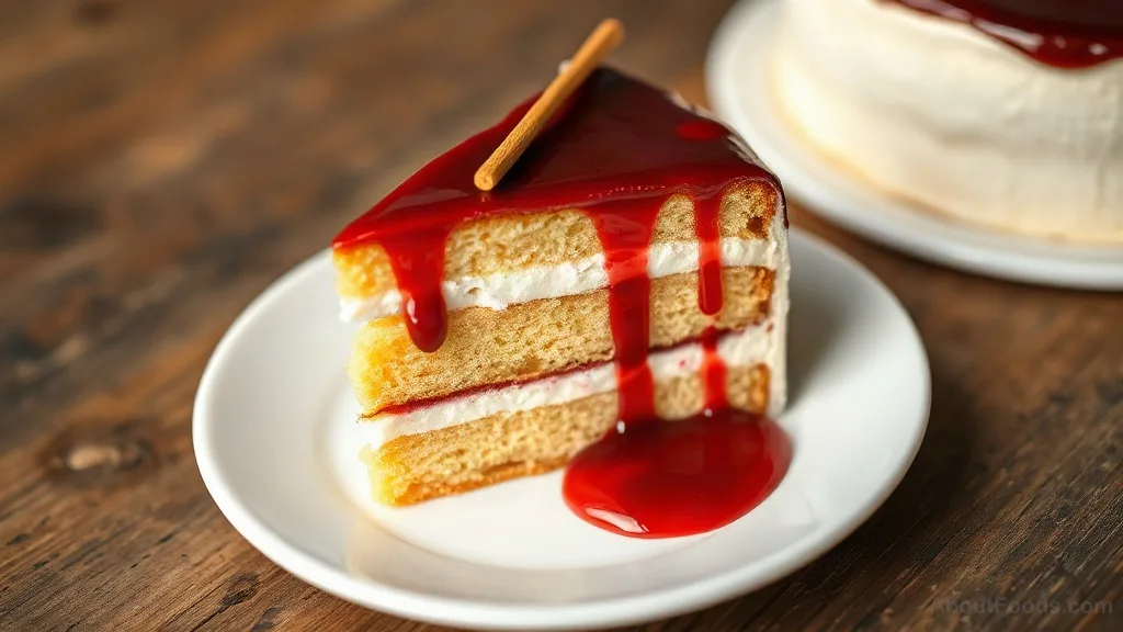 Ptichye Moloko with Berry Glaze (Bird's Milk Cake)