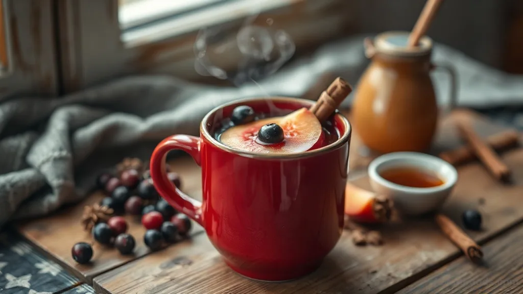 Sbiten with Peach and Currant (Russian Honey-Spice Drink)