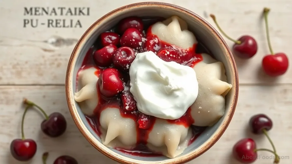 Vareniki (Cherry Dumplings) with Sour Cream