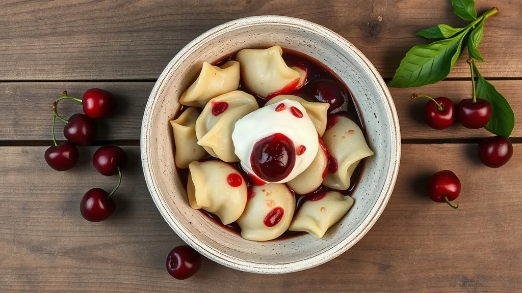 Vareniki with Cherry and Sour Cream (Russian Cherry Dumplings)
