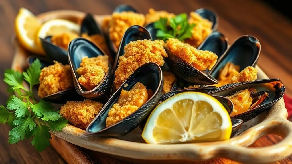Mejillones Tigre (Stuffed Mussels in Spicy Tomato Sauce)