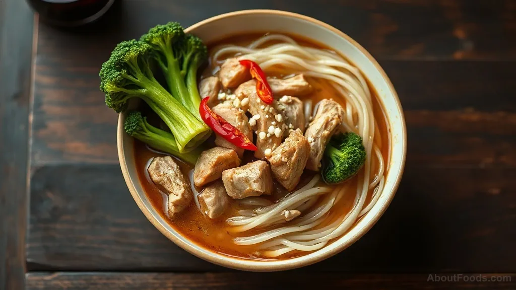 Rad Na Gai (Thai Gravy Noodles with Chicken)