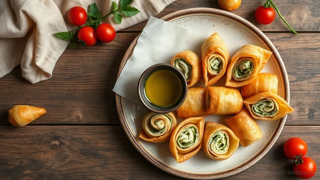 Peynirli Börek (Turkish Cheese Phyllo Rolls) Appetizer