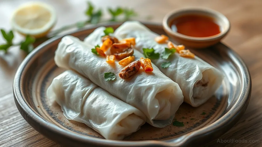 Bánh cuốn chay (Vietnamese Steamed Rice Rolls)