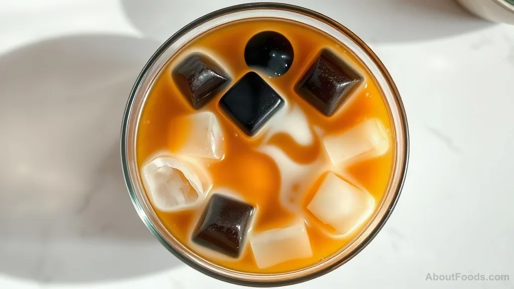 Chè sương sáo (grass jelly sweet soup)