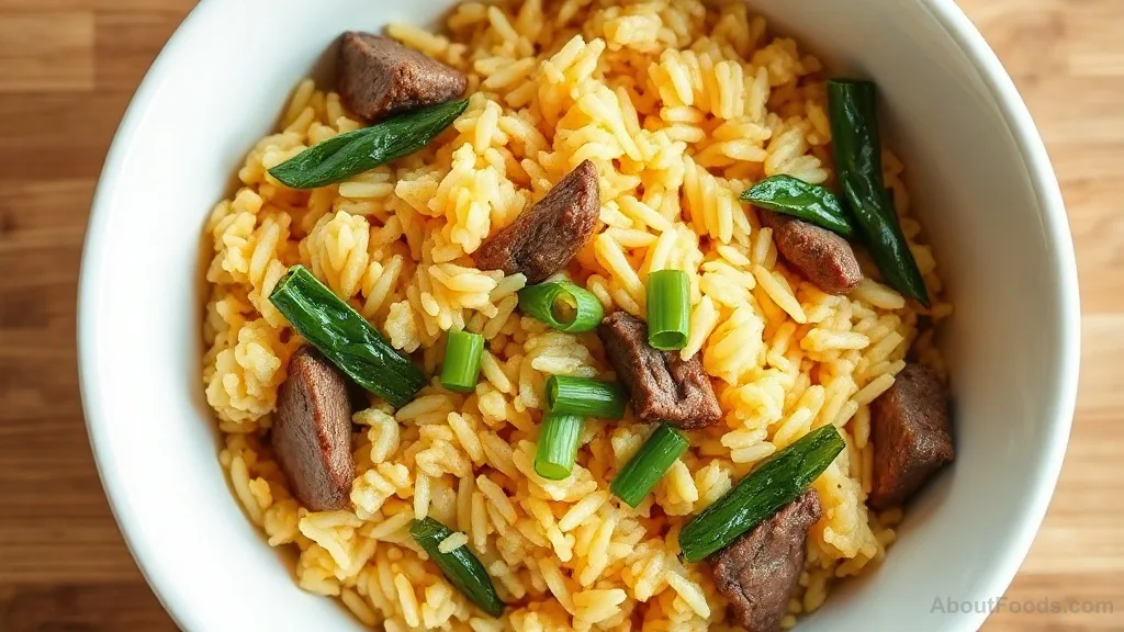 Cơm rang dưa bò (Beef and Pickled Mustard Greens Fried Rice)