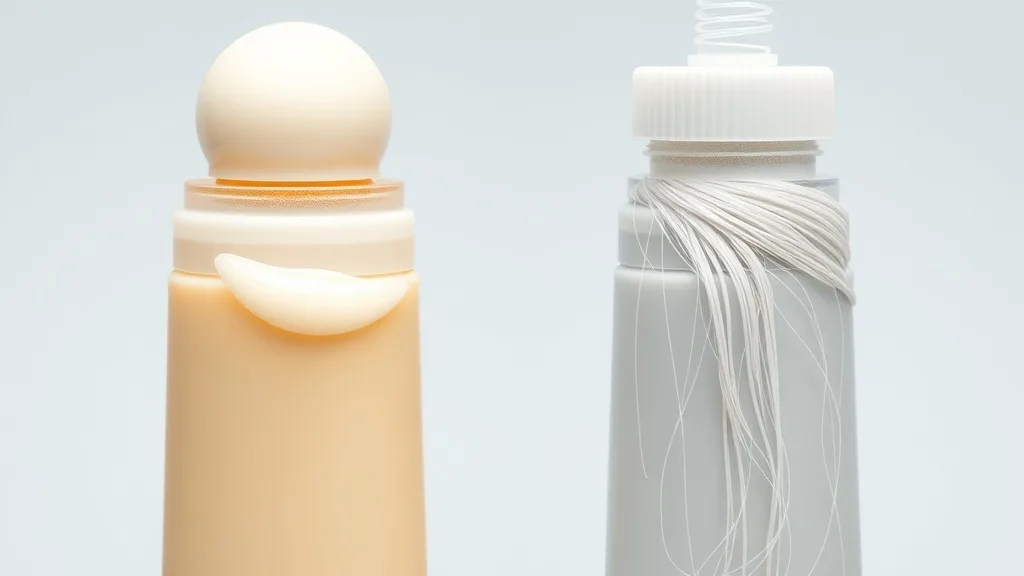 Comparison of fresh and expired wig adhesive showing texture difference