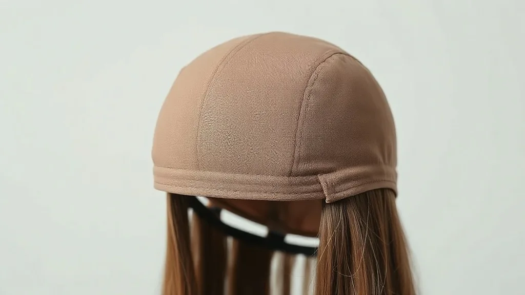 Close-up of a wig cap with adjustable straps and lace front