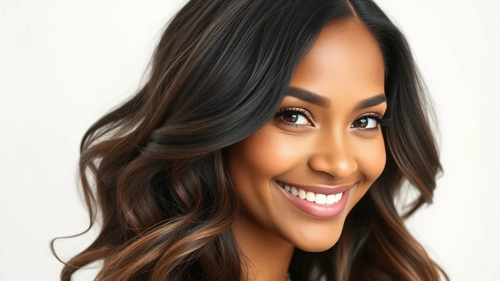 Woman wearing a medium-density wig that looks natural and voluminous.