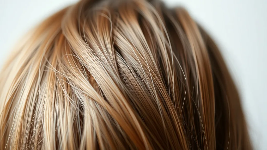 Close-up of a human hair wig showing natural cuticle alignment and luster