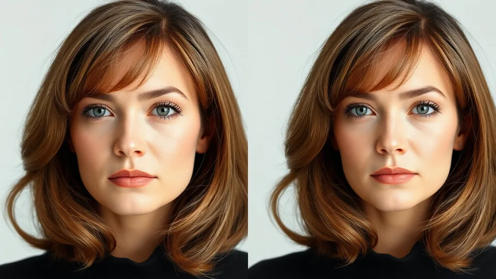 Two images side by side showing a mismatched wig and a perfectly matched wig on the same person