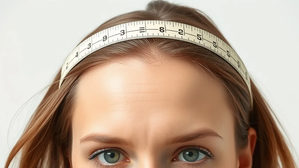 Measuring tape going from above one ear over the top of the head to above the other ear