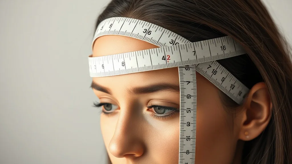 Person measuring head circumference with soft tape for wig cap size