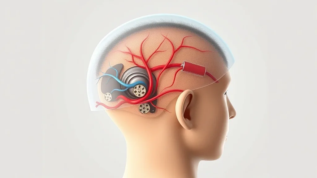 Medical illustration of a human scalp showing healthy blood flow to hair follicles when wearing a wig cap