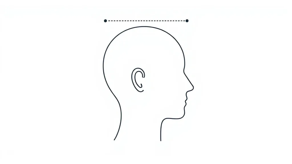 Diagram showing the measurement from ear to ear over the crown of the head