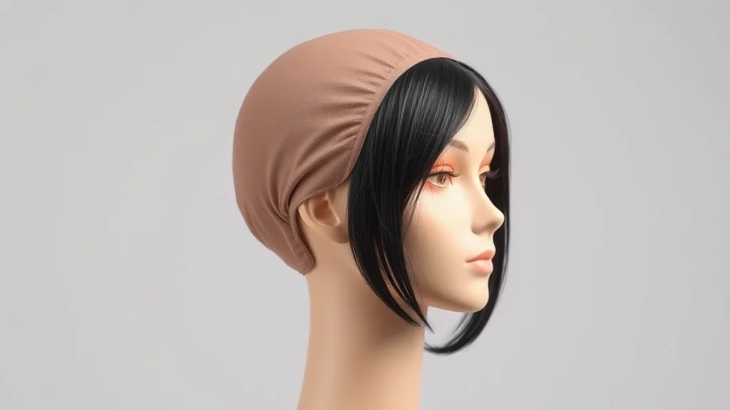 A wig sitting perfectly on a mannequin head with a convex shape, showing proper fit