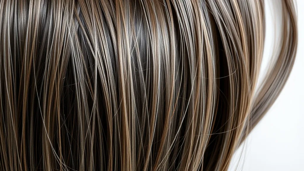 Close-up of human hair strands showing natural cuticle layers and shine