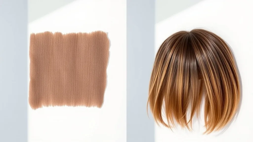 Comparison of a flat color wig and a dimensional wig with root shadow and highlights
