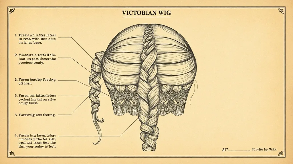 Historical diagram illustrating Victorian wig knotting techniques