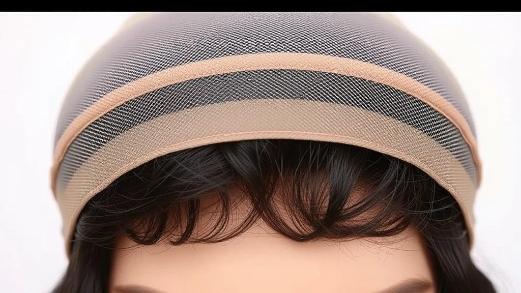 Close-up of a lace front wig cap showing individual knots and fine lace material