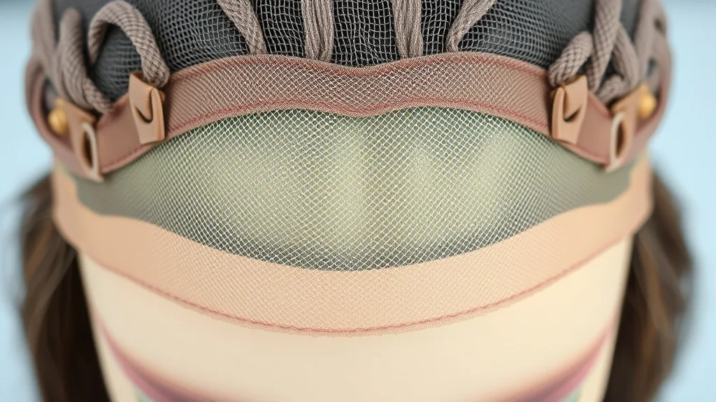 Close-up of a wig cap showing lace, wefts, and adjustable straps